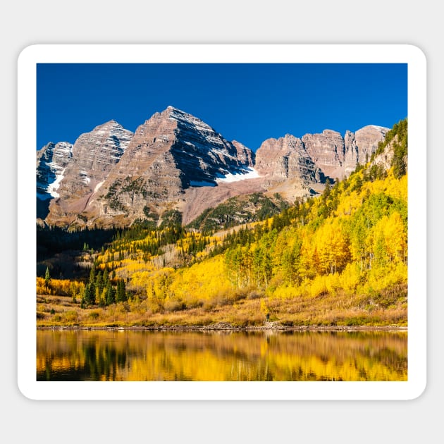 Maroon Bells Fisherman Sticker by nikongreg